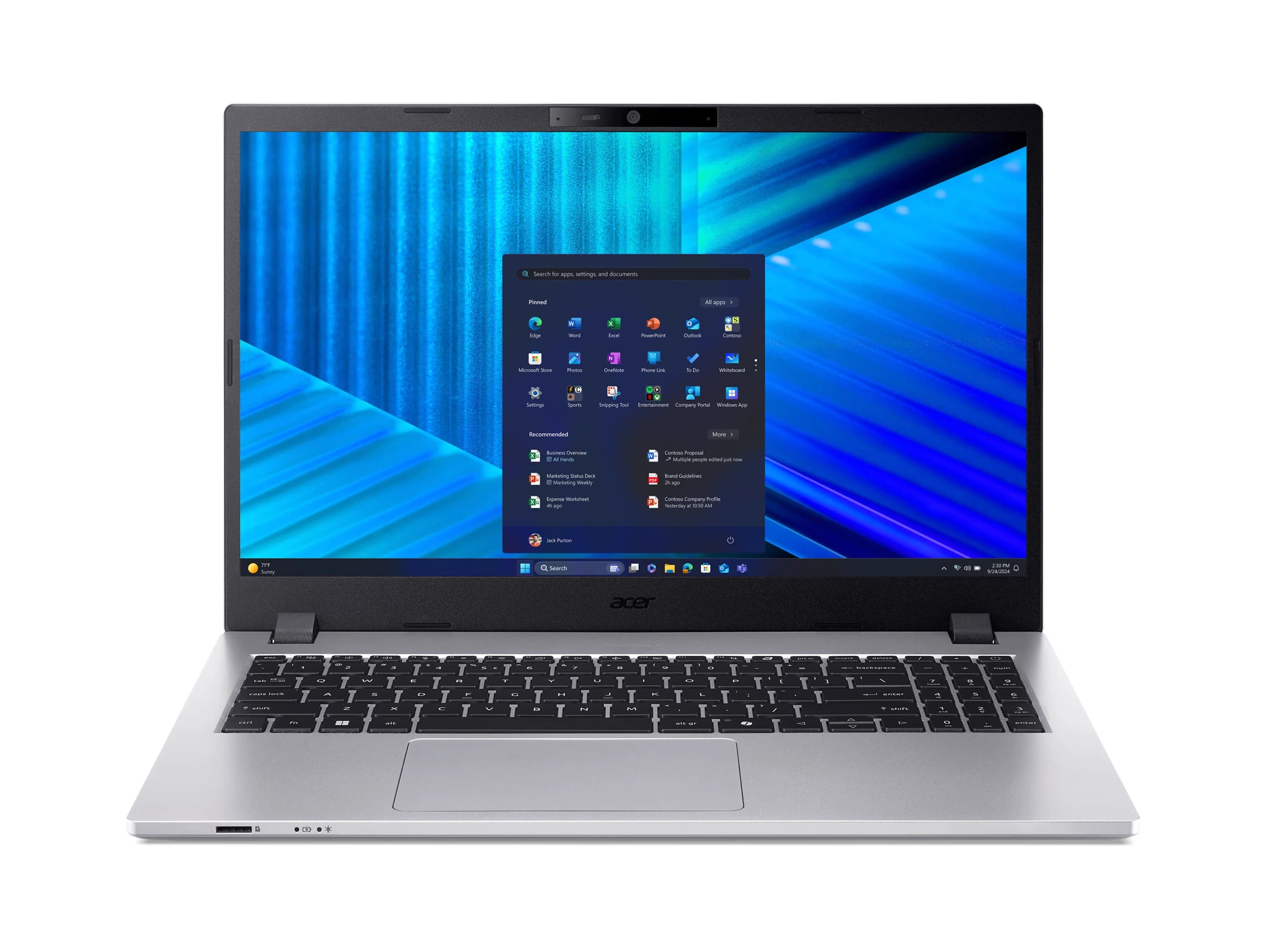 Laptop ACER TMP215-55-G2-770V / 15.6 pulgadas / Intel Core Ultra 7 / 225U / 16 GB / Windows 11 Pro / 512 GB SSD