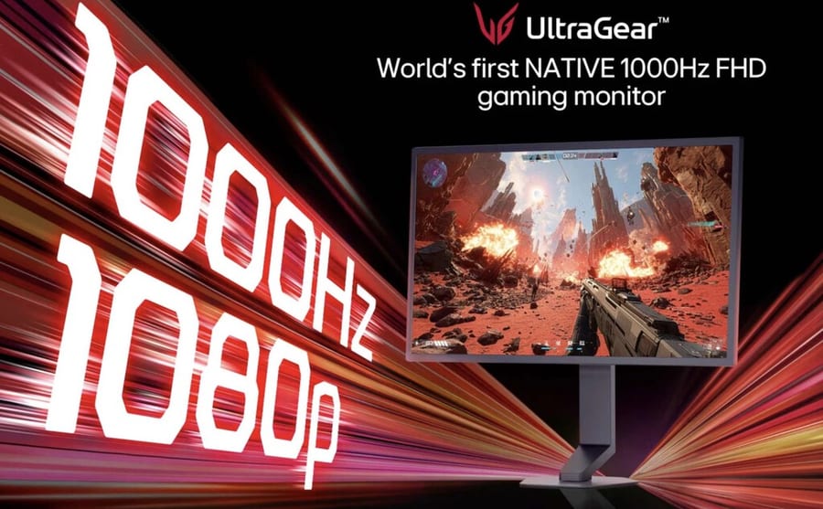Monitores a 1000 Hz: LG redefine el límite del gaming